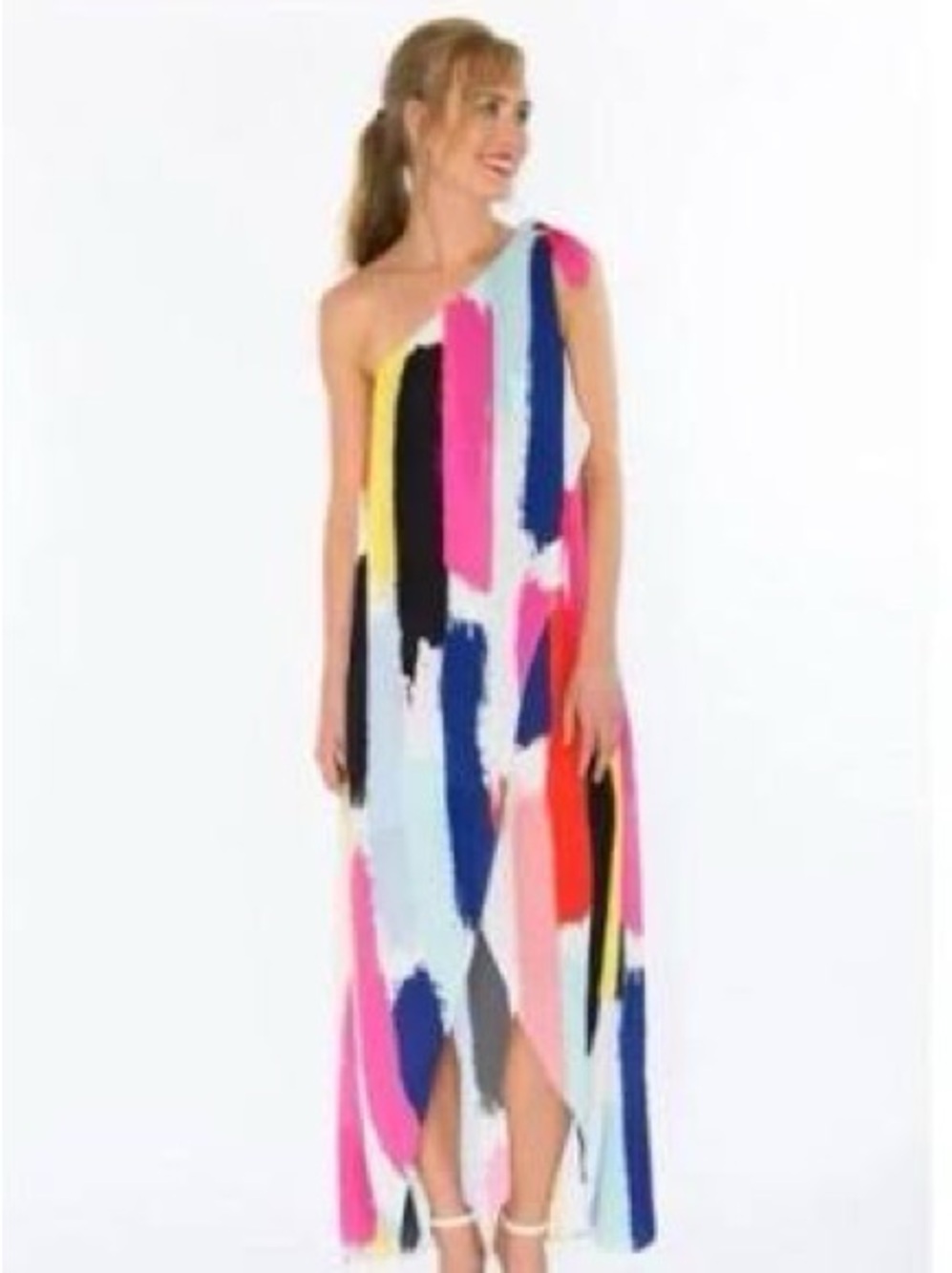 Crosby “Sasha” one shoulder multicolor dress